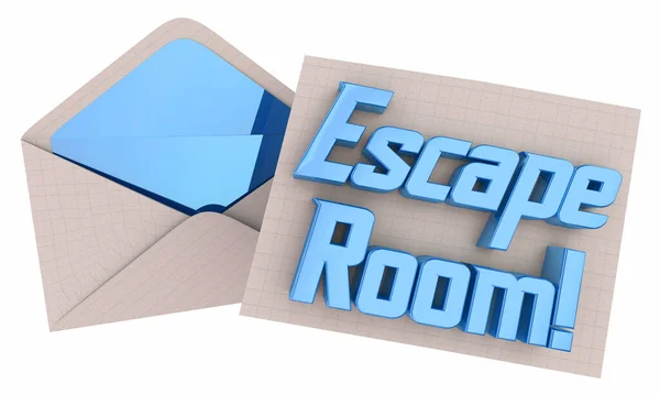 Escape Room Πρόσκληση Φάκελος Κόμμα Διασκέδαση Εμπειρία Προσκεκλημένη Εικονογράφηση — Φωτογραφία Αρχείου