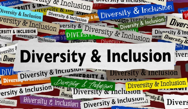 Diversity Inclusion News Headlines Trends Diverse Include Everyone Illustration — Stock Photo, Image