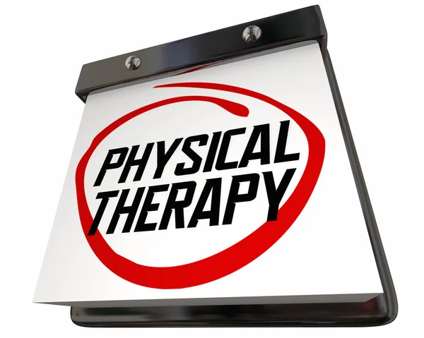 Fisioterapia Cita Calendario Página Terapeuta Sesión Ilustración — Foto de Stock