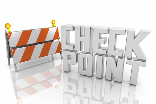 Checkpoint Review Evaluación Detener Prueba Barricada Señal Evaluación Ilustración — Foto de Stock