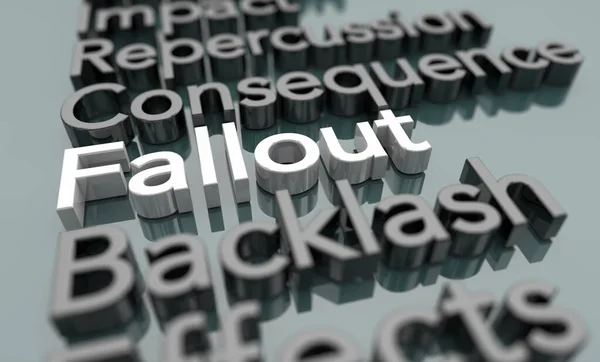 Fallout Επιδράσεις Επιπτώσεις Downturn Impact Words Εικονογράφηση — Φωτογραφία Αρχείου