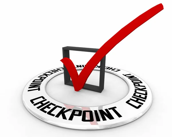 Checkpoint Test Examen Evaluación Casilla Verificación Mark Point Ubicación Ilustración — Foto de Stock