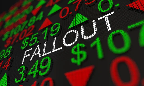 Fallout Stock Market Shares Impact Reaction Downturn Illusztráció — Stock Fotó
