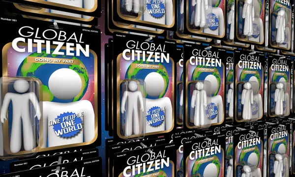地球市民が惑星を変えるのを助ける1つの世界の人々 3Dイラスト — ストック写真
