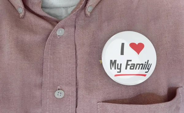 Hou Van Mijn Familie Knop Pin Trots Familieleden Illustratie — Stockfoto