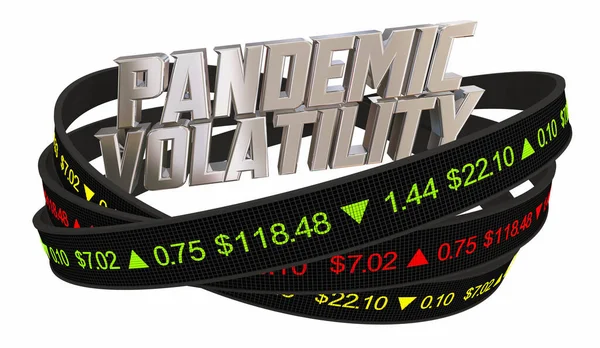 Pandemische Volatilität Aktienmarkt Ticker Preise Illustration — Stockfoto