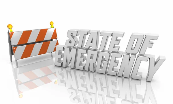 Vészhelyzeti Nyilatkozat Végrehajtó Rendelet Válságbiztonsági Intézkedés Barricade Illusztráció — Stock Fotó