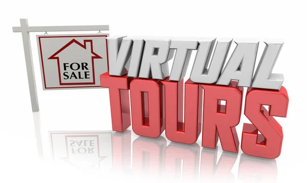 Virtual Tours Remote Home Viewing House Sale Online App Illustration — Stock fotografie