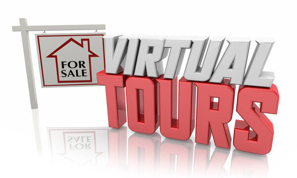 Virtual Tours Remote Home Viewing House for Sale Online App 3d Illustration