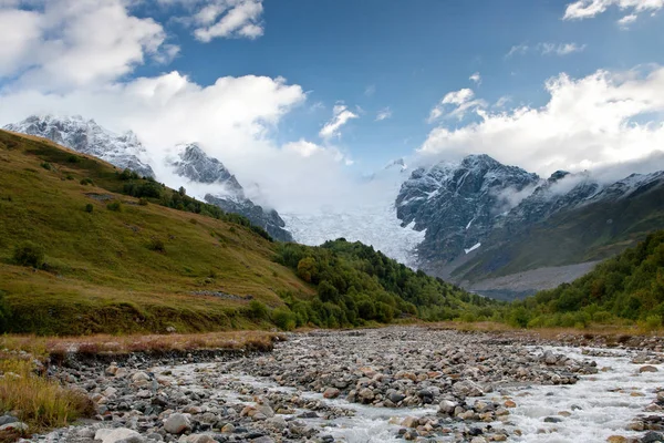 Glacier river in Georgia mountains