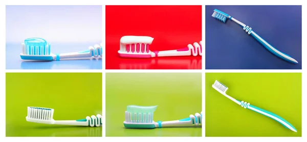 Набор зубных щёток — стоковое фото
