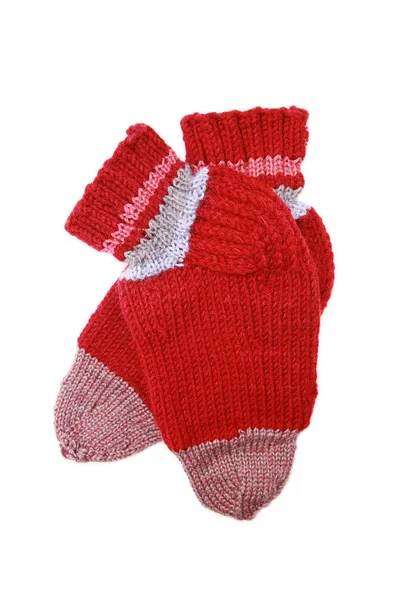 Knitted red socks — Stock Photo, Image