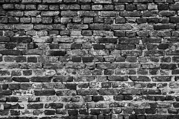 Tuğla duvar, siyah ve beyaz — Stok fotoğraf