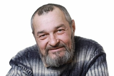 Gerçek erkek üzerinde beyaz bir gülümseme