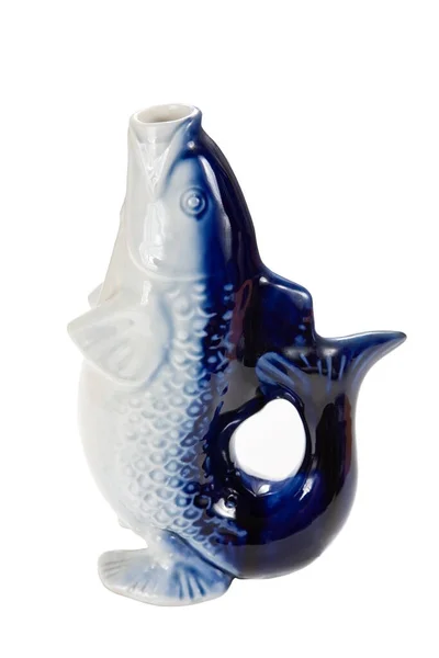 Porcelain carafe in the form of a fish — Stock Photo, Image