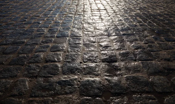 Camino Piedra Después Lluvia Cerca Atardecer — Foto de Stock