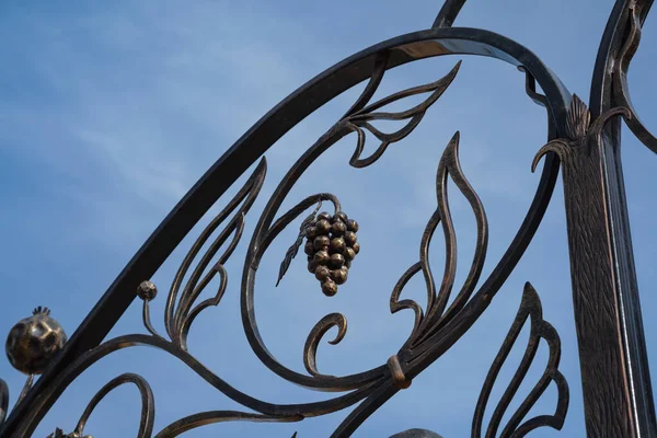 Forged Decorated Fence Sky — Stock Photo, Image