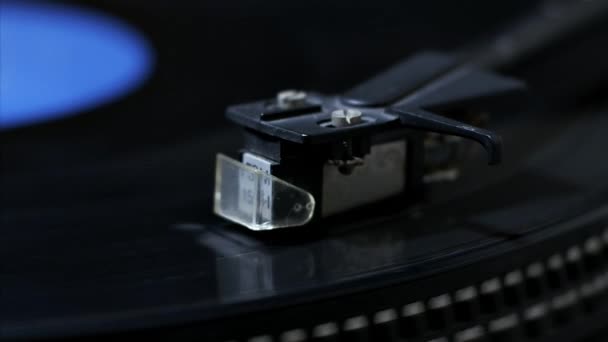 Turntable Record Player Vinyl Discs Close — Stock Video