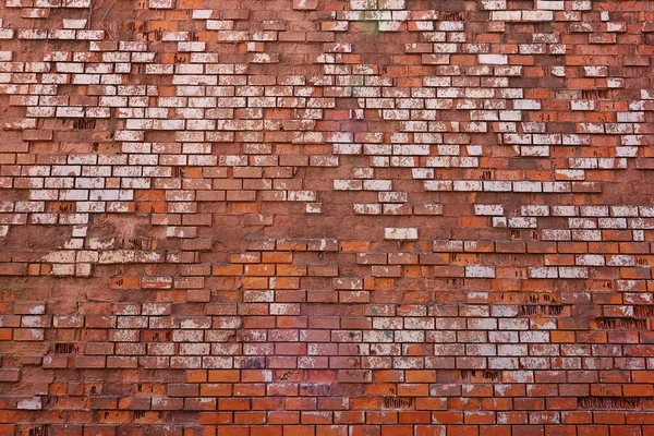 Alte Einstürzende Ziegelmauer Rot — Stockfoto