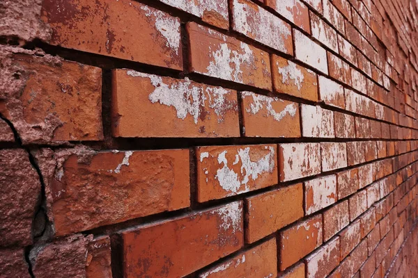 Alte Ziegelmauer Roter Farbe Perspektivisch — Stockfoto
