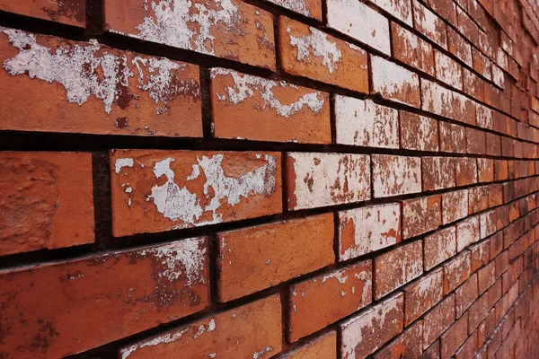 Alte Ziegelmauer Roter Farbe Perspektivisch — Stockfoto