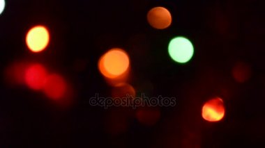 Ufuk yanıp sönen ışıklar arka plan. Soyut bulanık bokeh yanıp sönen garland. Tatil arka plan Noel ağacı parlayan ışıkları