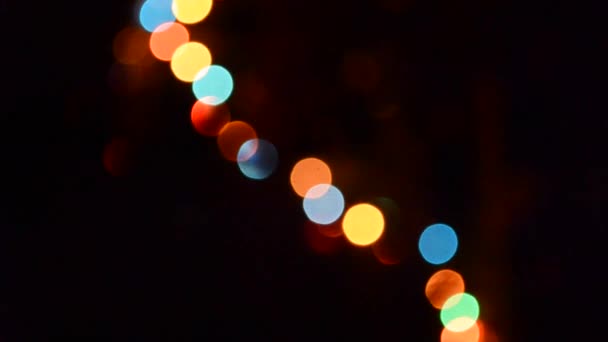 Sfondo Luci Lampeggianti Sfocate Astratto Bokeh Offuscata Ghirlanda Lampeggiante Vacanze — Video Stock