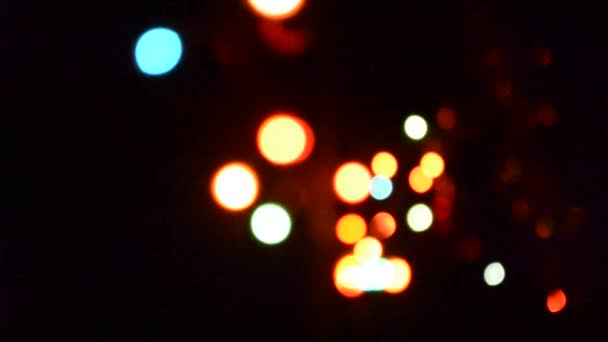 Fond Lumière Clignotant Déconcentré Résumé Flou Bokeh Clignotant Guirlande Fond — Video