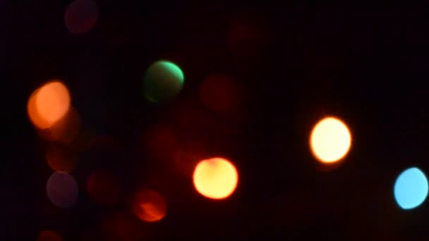 Defocused Blinking Lights Background Abstract Blurred Bokeh Blinking Garland Holiday — Stock Video