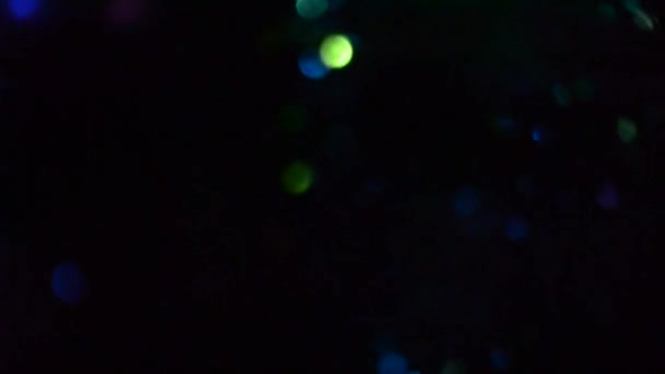 Fondo Luces Parpadeantes Desenfocadas Guirnalda Destellante Bokeh Borrosa Abstracta Fondo — Vídeo de stock