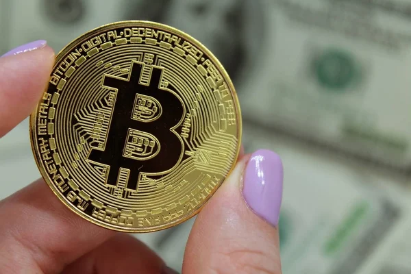 Crypto Monnaie Bitcoin Coin Blockchain Technologie Bitcoin Concept Minier Bitcoin Photo De Stock