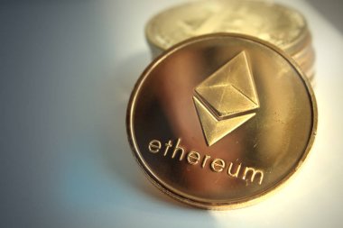 Ethereum Blockchain Kripto-currency.Blockchain teknoloji, kavram madencilik.