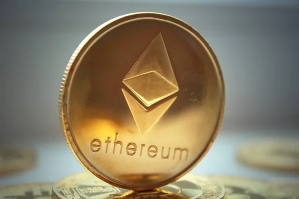 Ethereum Blockchain Criptomoeda Moeda Virtual Criptomoeda Novo Dinheiro Virtual — Fotografia de Stock