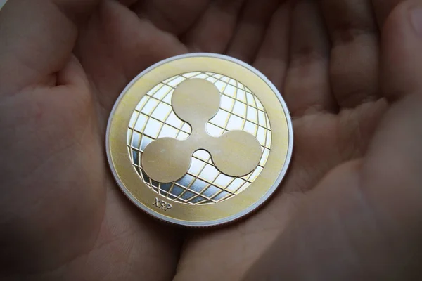 Ripple Technológia Blockchain Cryptocurrency Care Concept Blockchain Virtuális Valuta Crypto — Stock Fotó