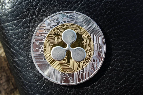 Ripple Coin New Virtual Money Macro Shot — Stock Photo, Image