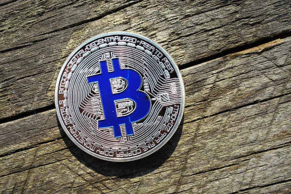 Silver Bitcoin Macro Shot Bitcoin Cryptocurrency Btc Bitcoin Crypto Currency — Stock Photo, Image