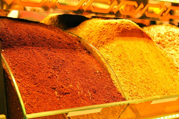Närbild Kryddor Försäljning Marknaden Turkiet — Stockfoto