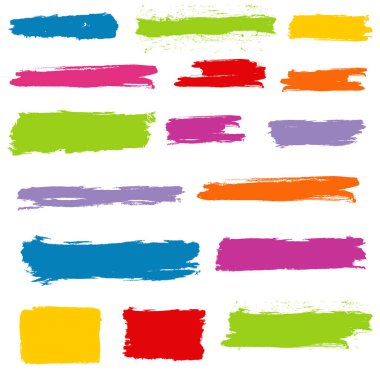 Renkli Grunge Sancakları. Tasarım için Grunge Vektör Elementleri.