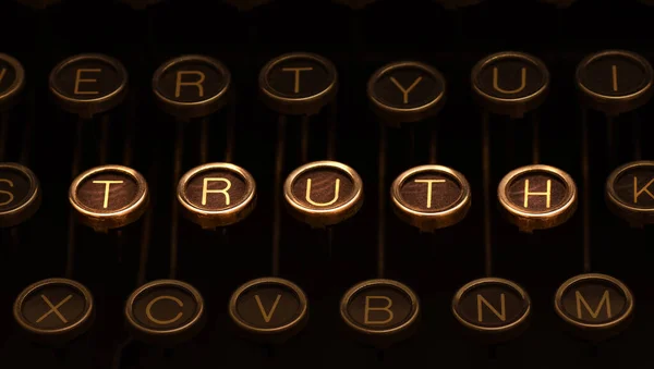 古いタイプライターのキーボードの暗い画像傷クロムキー そのいくつかは明るく点灯し 単語を綴るために際立っている — ストック写真