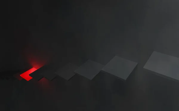Vedere Abrupt Unghiulară Treptelor Beton Slab Luminate Gri Coborând Întuneric — Fotografie, imagine de stoc