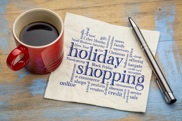 Holiday shopping word cloud — Stock Photo, Image