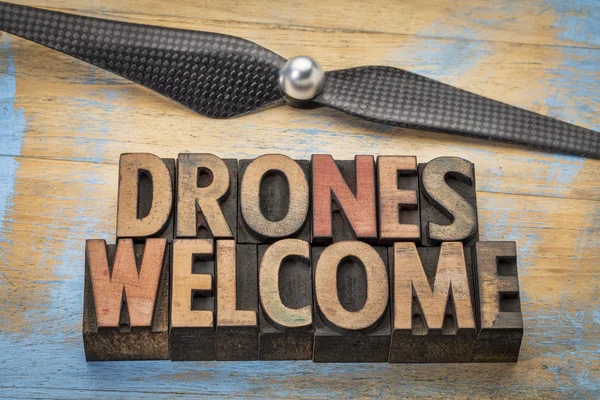 Drohnen begrüßen abstraktes Wort — Stockfoto