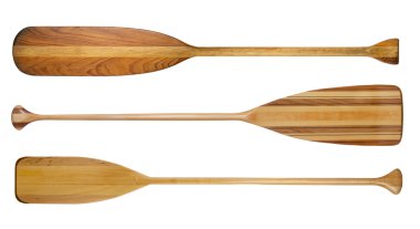 izole ahşap Kano kürekler