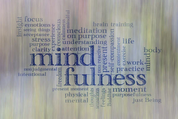 Mindfulness word cloud — Stockfoto