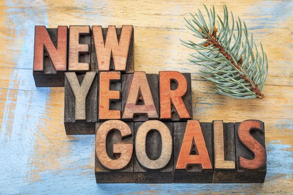 Año Nuevo metas palabra abstracto — Foto de Stock
