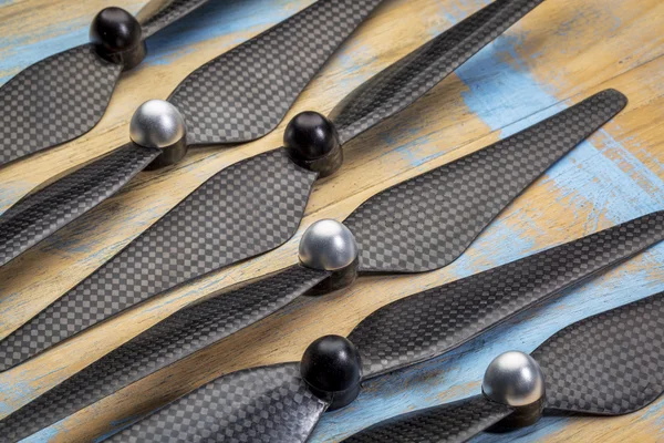 Carbon fiber drone propellers — Stock Photo, Image