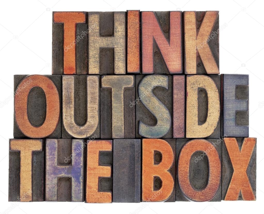 think outside the box word abstract