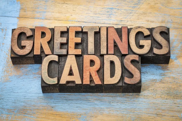 Greetings cards word abstract — Stock Photo, Image