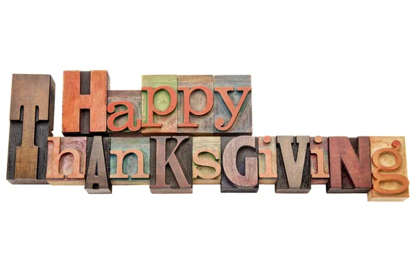 Happy Thanksgiving word abstrakt i träslaget — Stockfoto