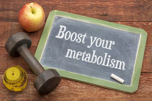 Boost your metabolism blackboard sign — Stock Photo, Image